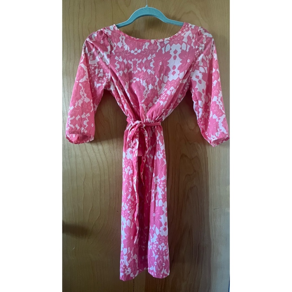 Pink/Cream H&M floral print dress.  Size 2